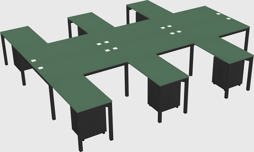 Shared l-shaped desk