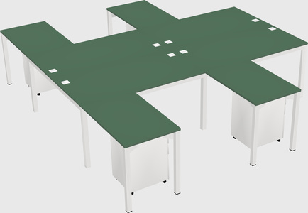 Shared l-shaped desk