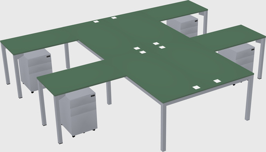 Shared l-shaped desk