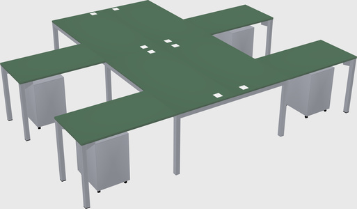 Shared l-shaped desk