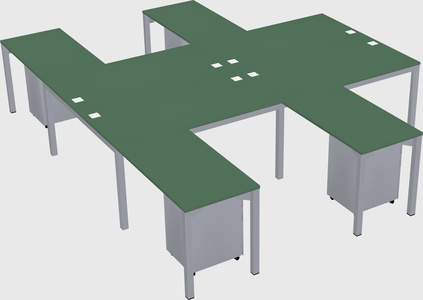 Shared l-shaped desk