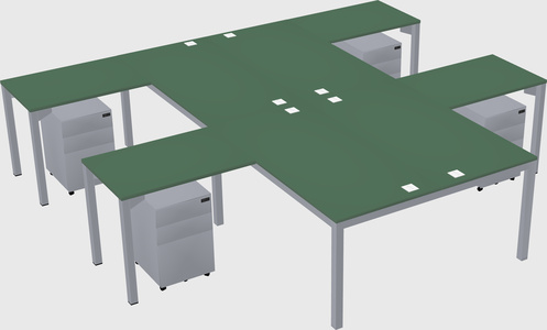 Shared l-shaped desk