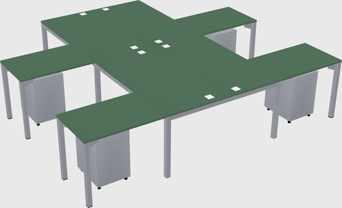 Shared l-shaped desk