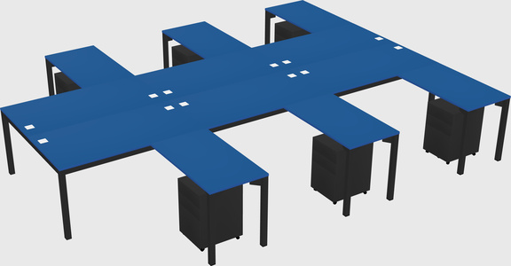 Shared l-shaped desk