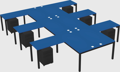 Shared l-shaped desk