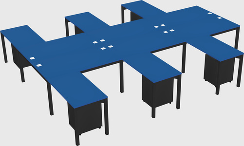 Shared l-shaped desk