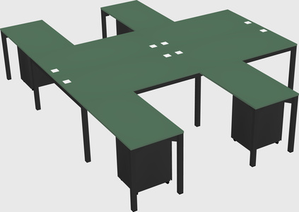 Shared l-shaped desk