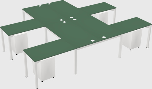 Shared l-shaped desk