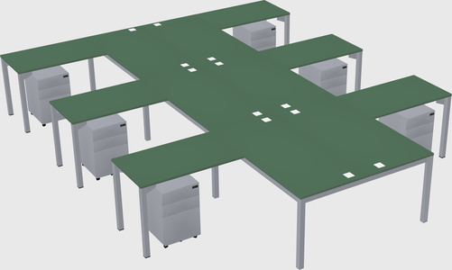 Shared l-shaped desk