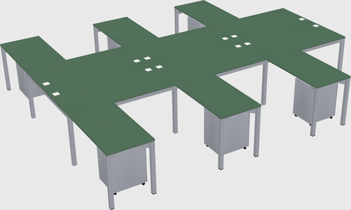 Shared l-shaped desk