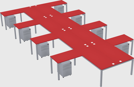 Shared l-shaped desk