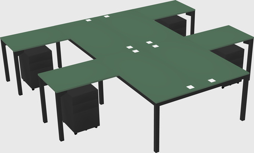 Shared l-shaped desk