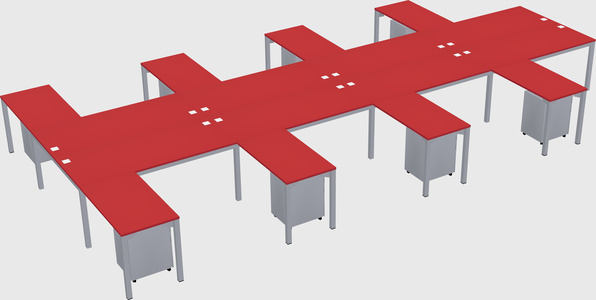Shared l-shaped desk