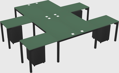 Shared l-shaped desk