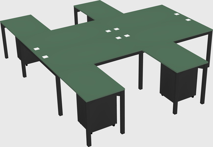 Shared l-shaped desk