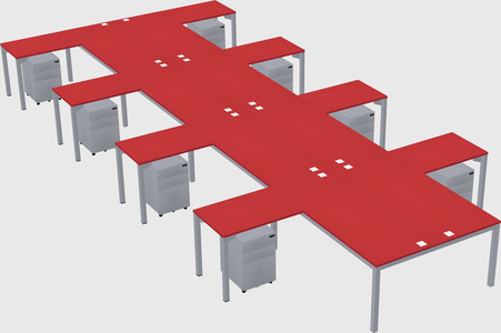 Shared l-shaped desk