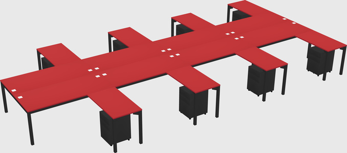 Shared l-shaped desk