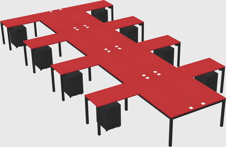 Shared l-shaped desk