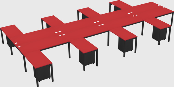 Shared l-shaped desk