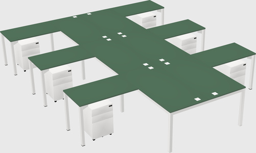 Shared l-shaped desk