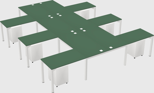 Shared l-shaped desk
