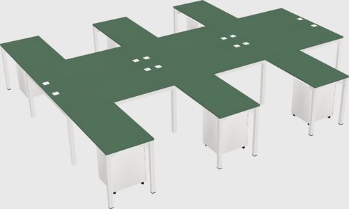 Shared l-shaped desk
