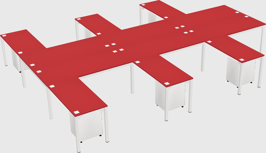 Shared l-shaped desk