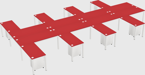 Shared l-shaped desk
