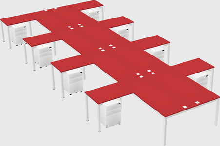 Shared l-shaped desk