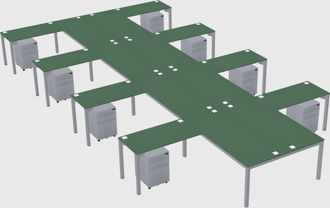 Shared l-shaped desk