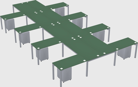 Shared l-shaped desk