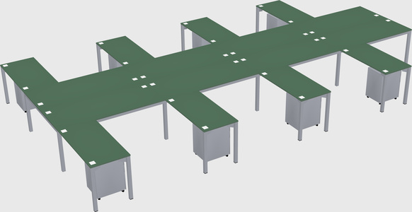 Shared l-shaped desk