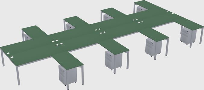 Shared l-shaped desk
