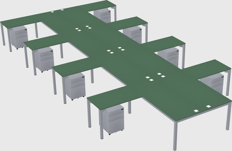 Shared l-shaped desk