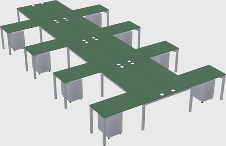 Shared l-shaped desk