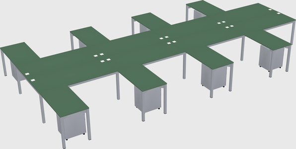 Shared l-shaped desk