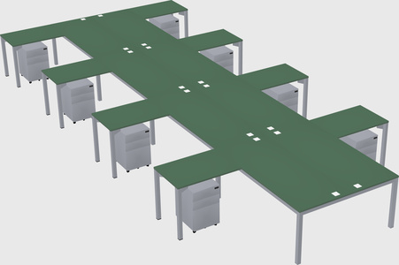 Shared l-shaped desk