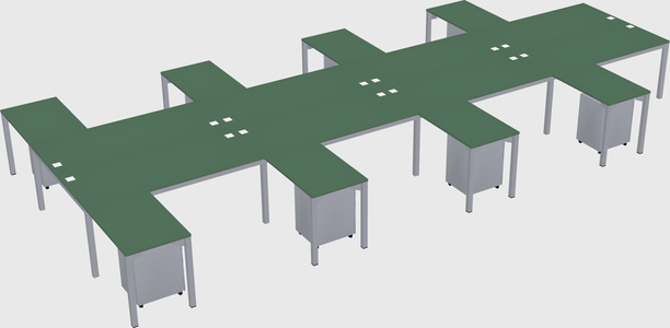 Shared l-shaped desk