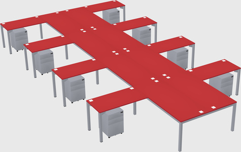 Shared l-shaped desk