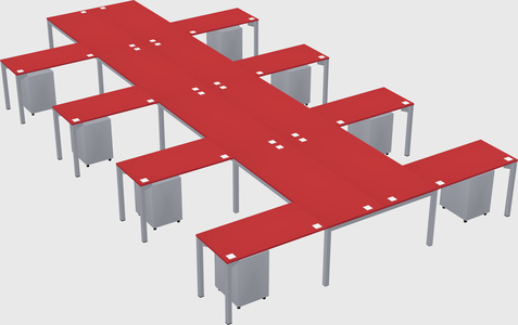 Shared l-shaped desk