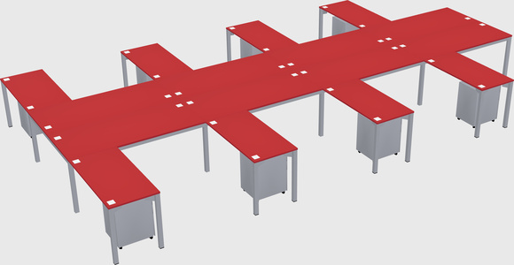 Shared l-shaped desk