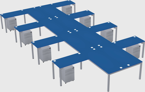 Shared l-shaped desk