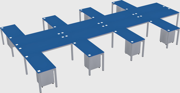 Shared l-shaped desk