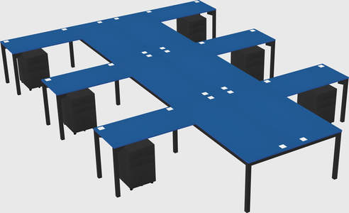 Shared l-shaped desk