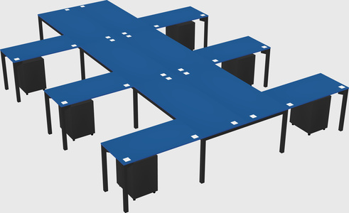 Shared l-shaped desk