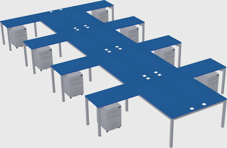 Shared l-shaped desk