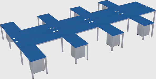 Shared l-shaped desk