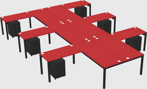 Shared l-shaped desk