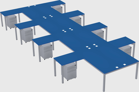 Shared l-shaped desk