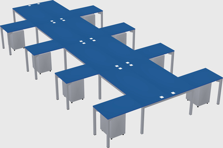 Shared l-shaped desk